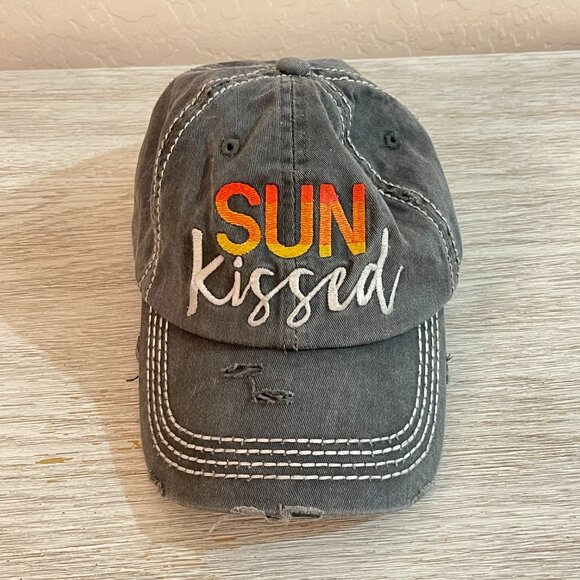 New Sun Kissed Hat Cap Kbethos Vintage Gray Stitched NWOT - Picture 1 of 8